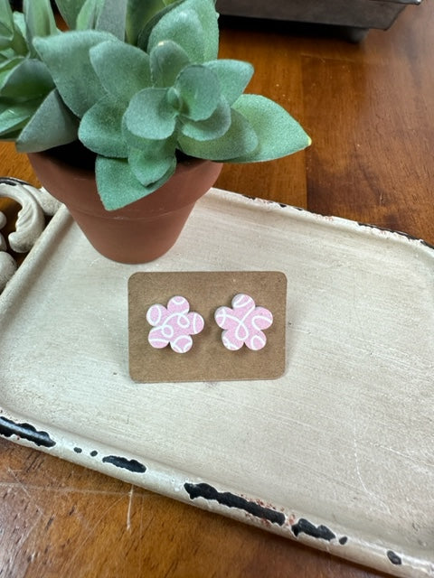 Pink Flower Studs