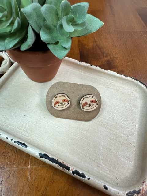 Sloth Face Studs