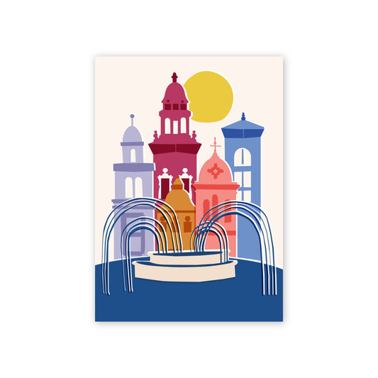 Plaza Fountain Postcard