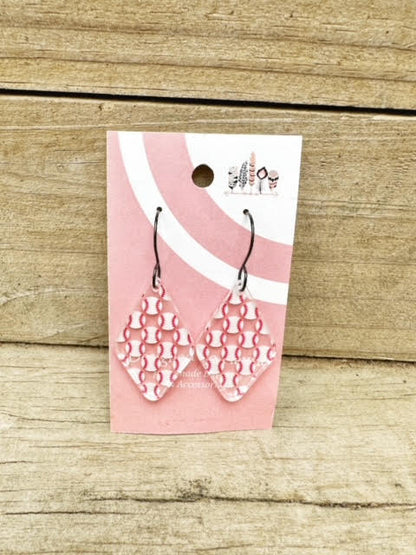 Baseball Scattered Print Dangle Earrings