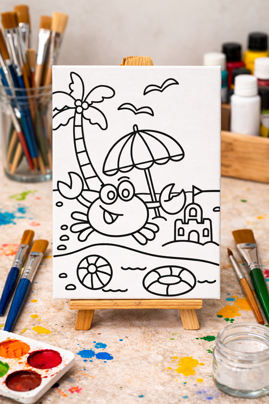 Paint-Your-Own Canvas – Beach Crab
