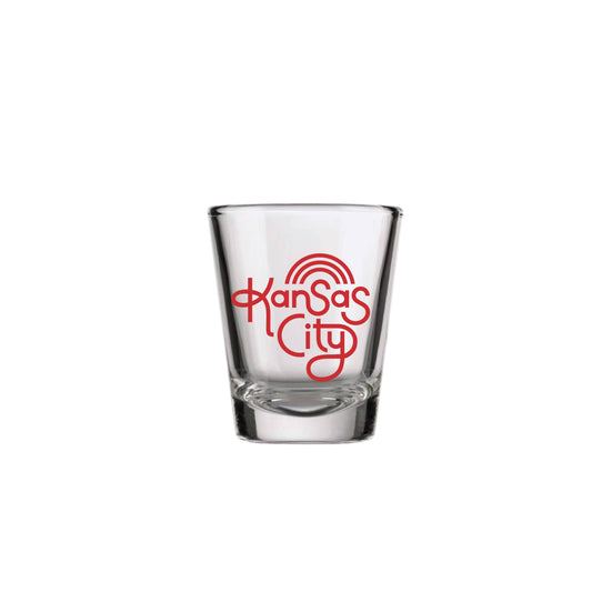 Retro Kansas City Shot Glass - Red