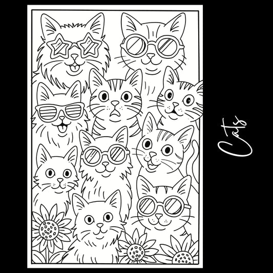 Cats Coloring Page
