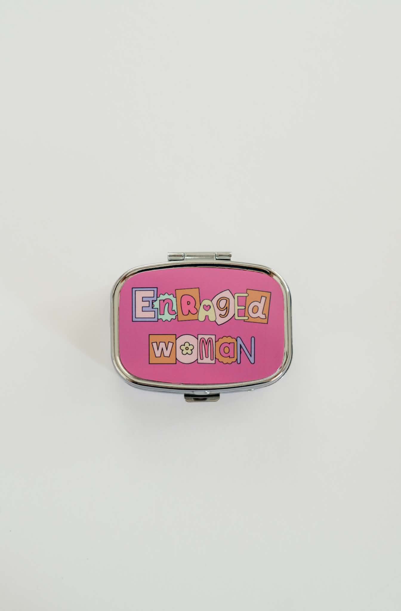 Pill Box Funny Gift Pill Case with Mirror