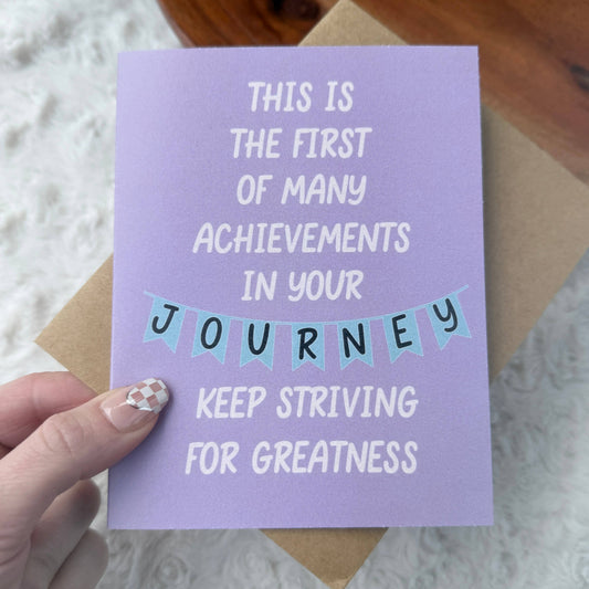 Keep Striving For Greatness Inspirational Graduation Card
