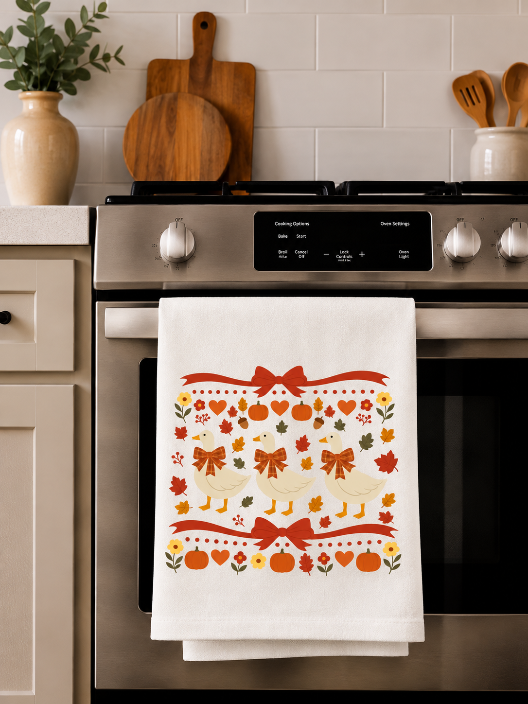 Fall Goose Tea Towel