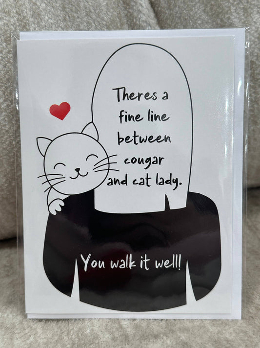 Cougar and Cat Lady Greeting Card