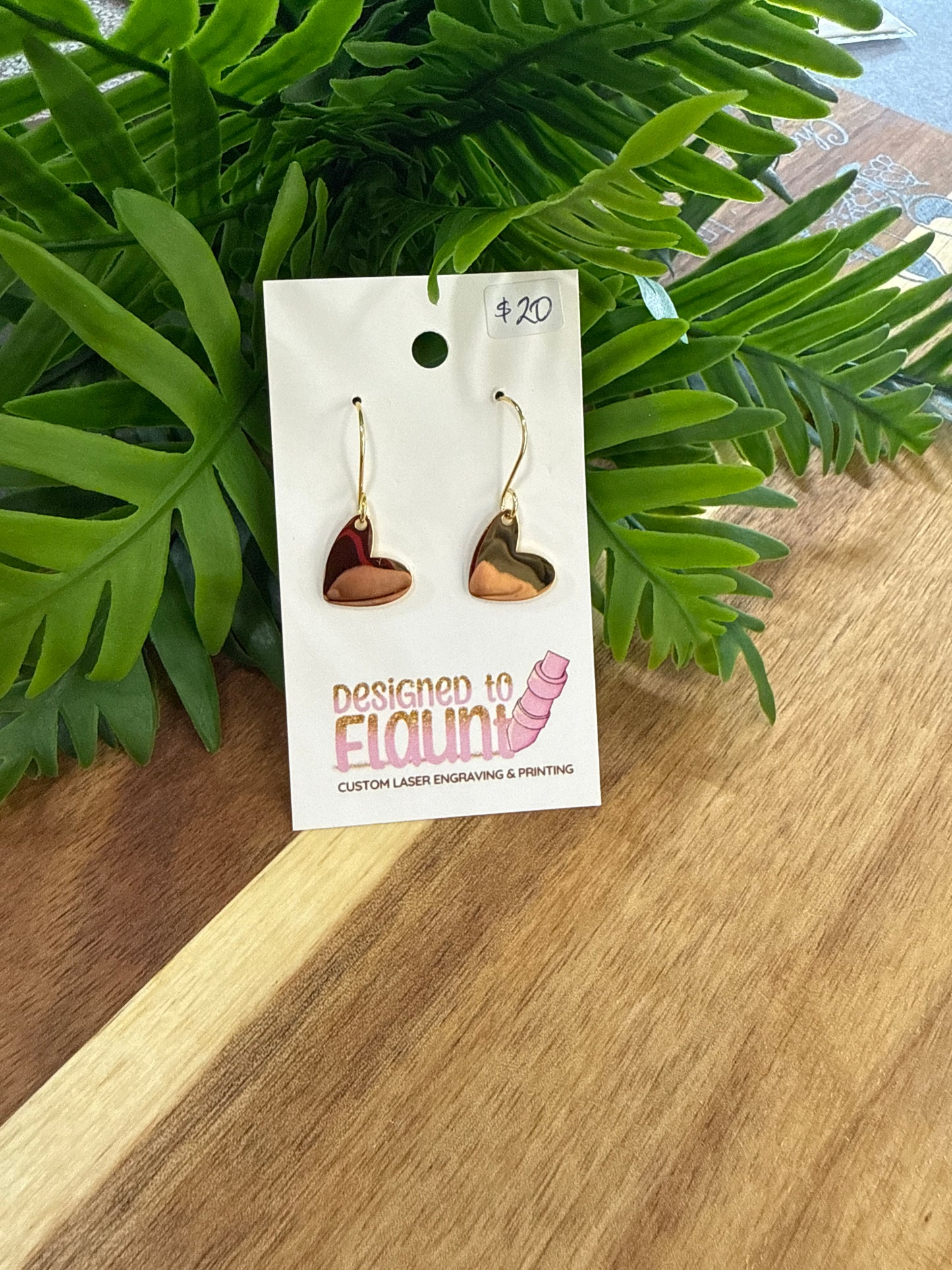 Angled Heart Earrings