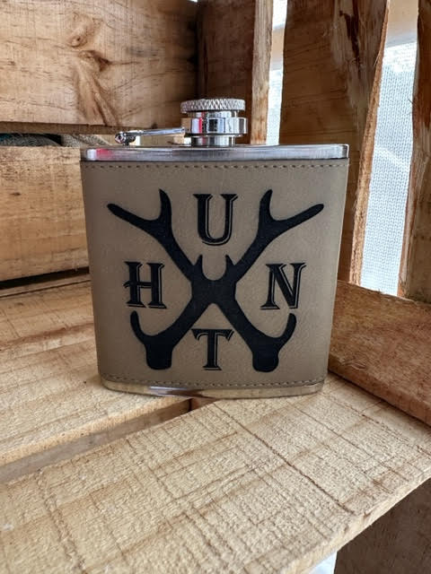 Hunt 6 oz Leatherette and Stainless Steel Flask