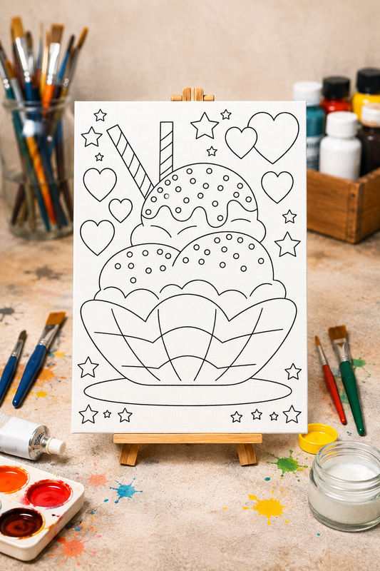 Paint-Your-Own Canvas – Ice Cream Sundae