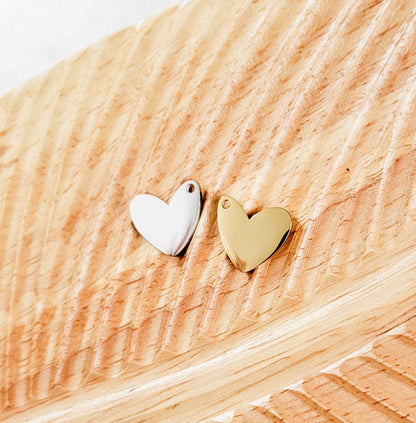 Angled Heart Charm With Jump Ring