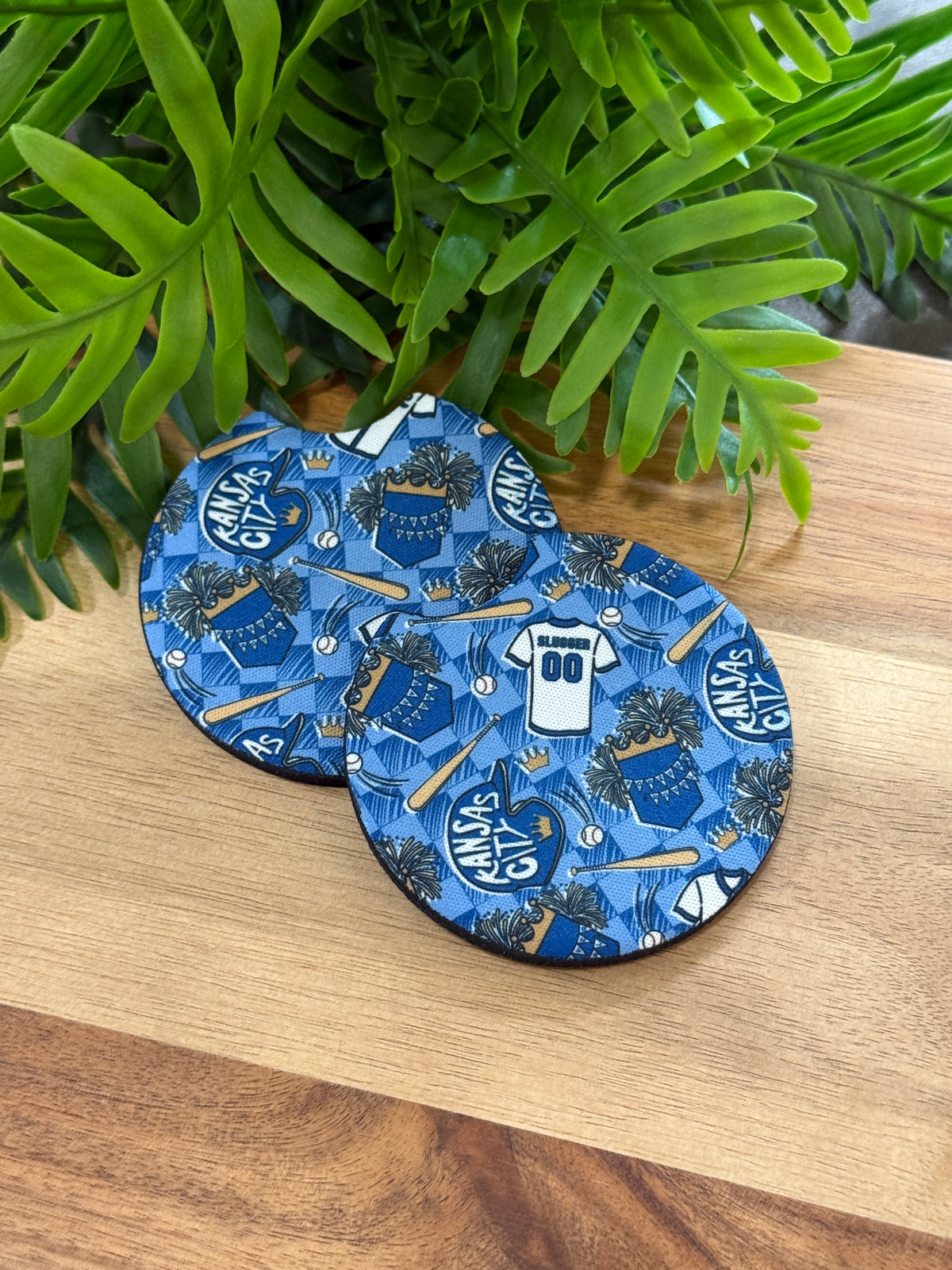 Kansas City Baseball Car Coasters – Set of 2