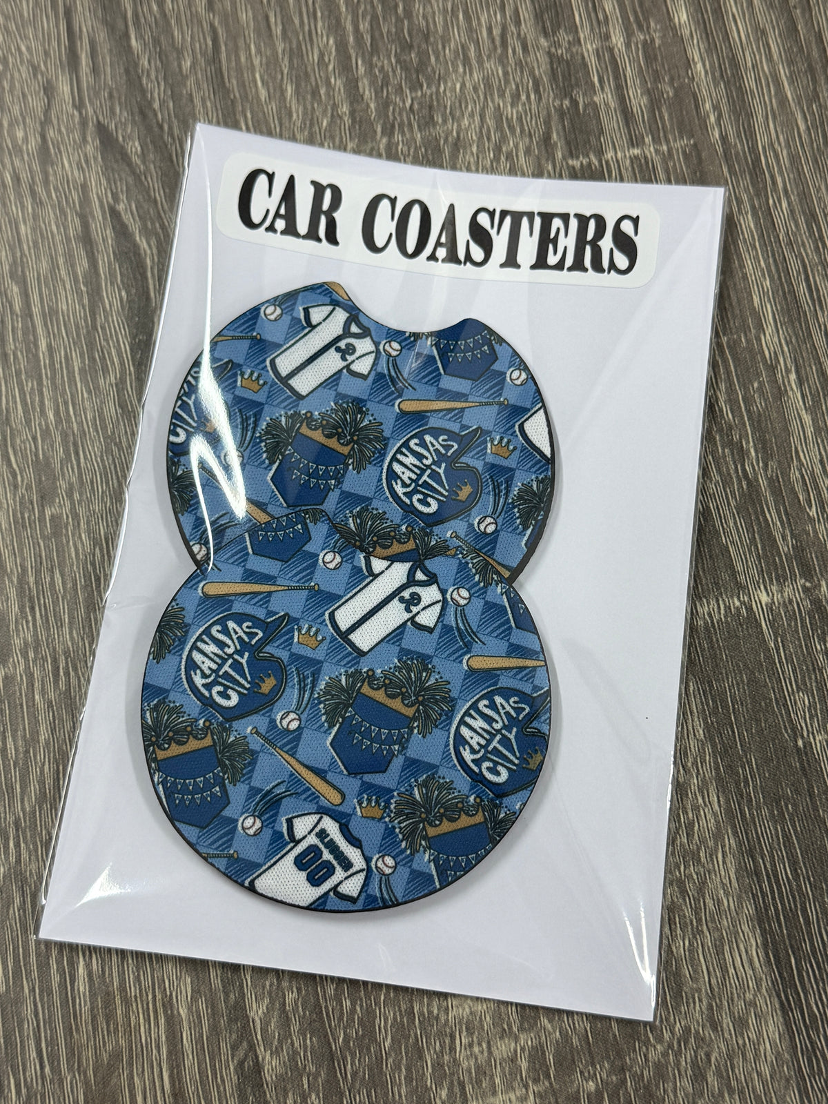 Kansas City Baseball Car Coasters – Set of 2