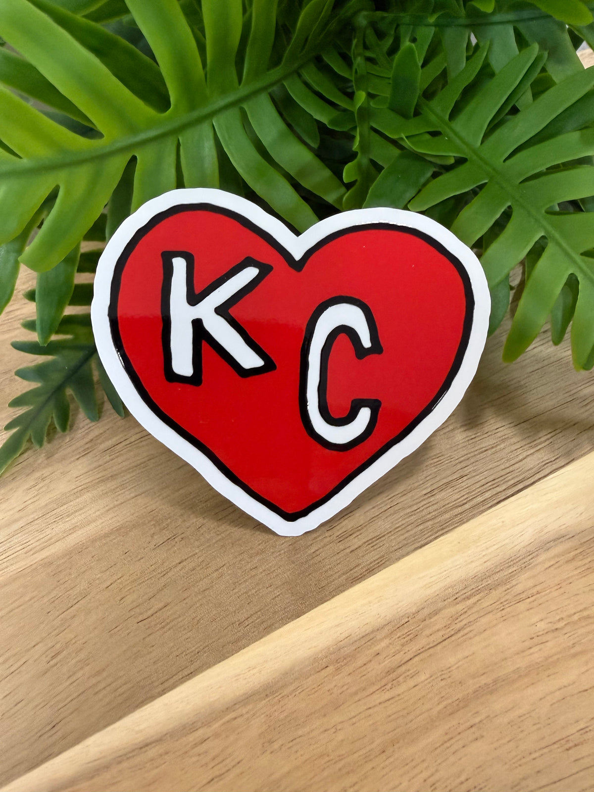 KC Red Heart Glossy Sticker