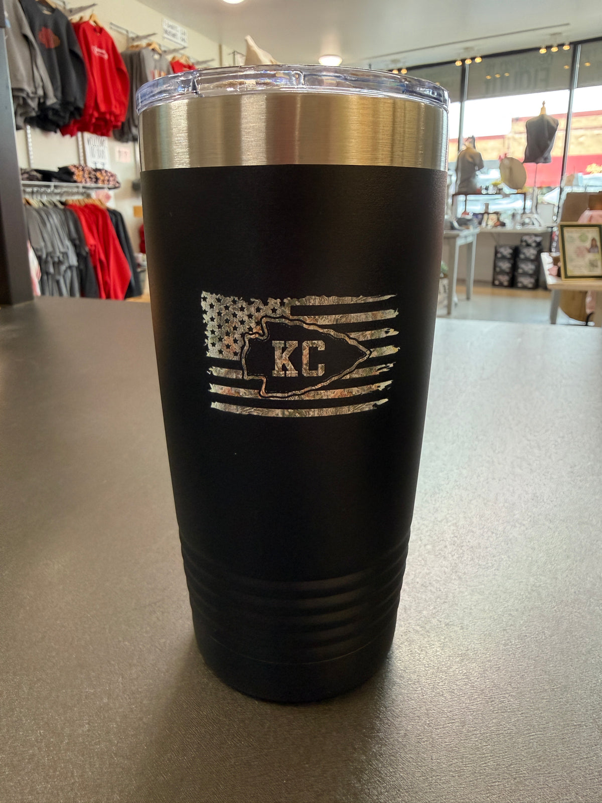 KC Camo Flag Tumbler | Polar Camel | Insulated Cup | Kansas City Football Gift