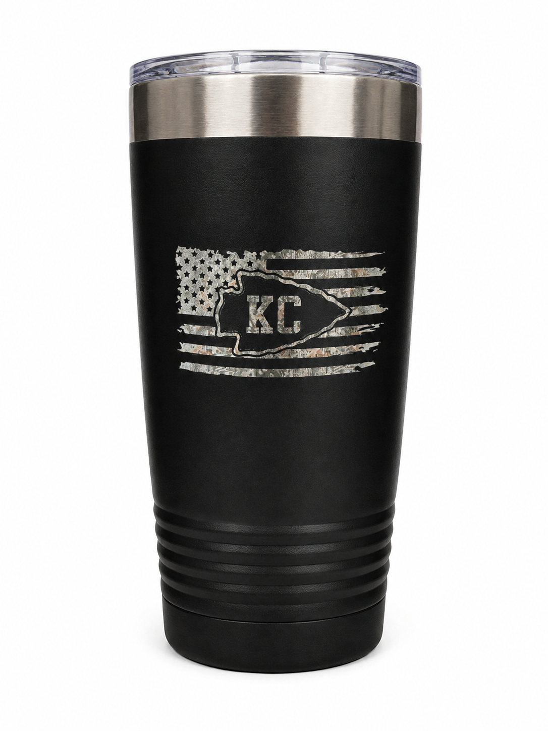 KC Camo Flag Tumbler | Polar Camel | Insulated Cup | Kansas City Football Gift