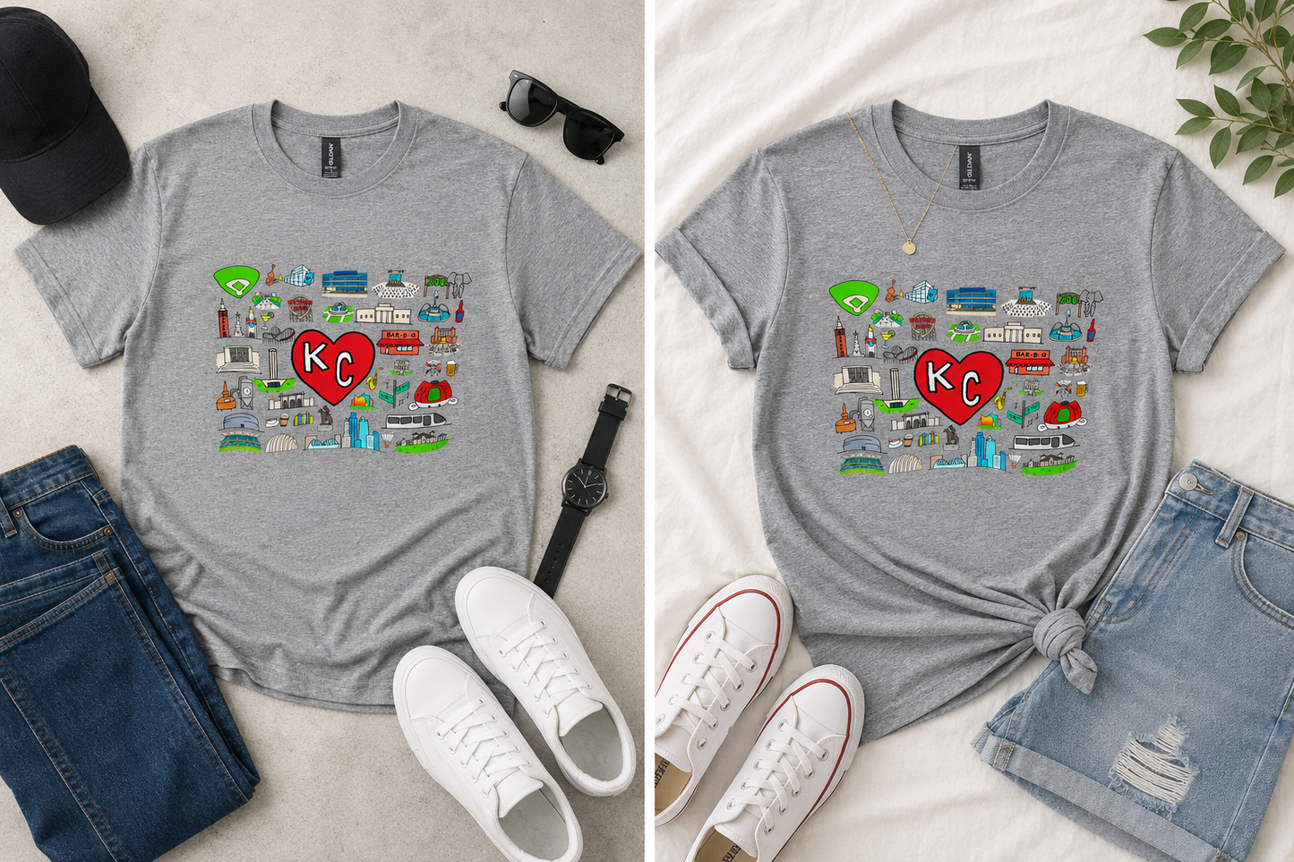 Kansas City Landmark Sweatshirt | KC Graphic Sweatshirt | Retro Kansas City Apparel