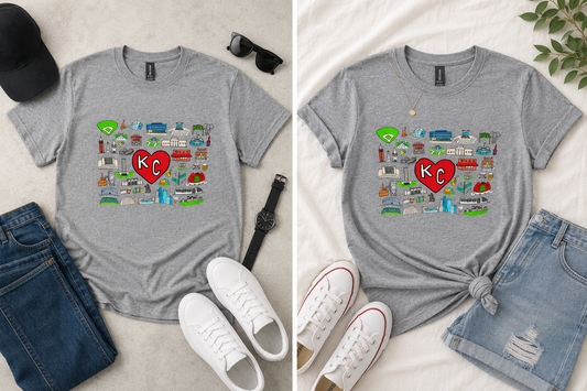 Kansas City Landmark Tee | KC Graphic Shirt | Retro Kansas City Apparel