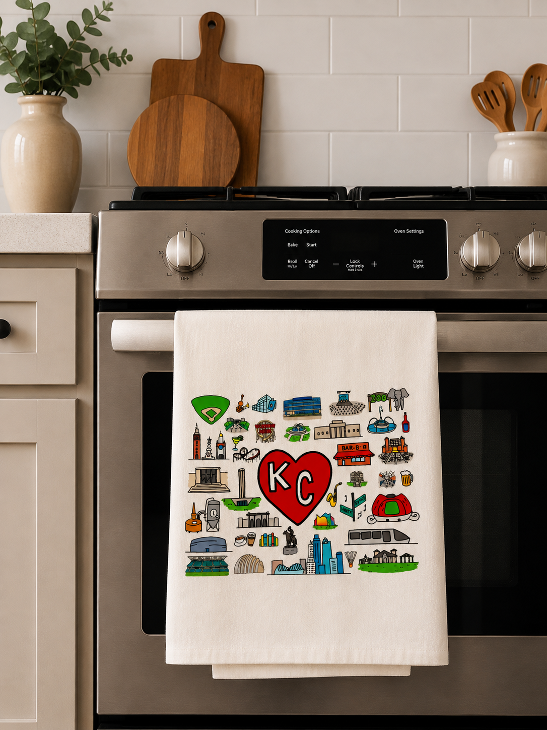 Kansas City Landmarks Tea Towel | KC Gifts | Kansas City Souvenir