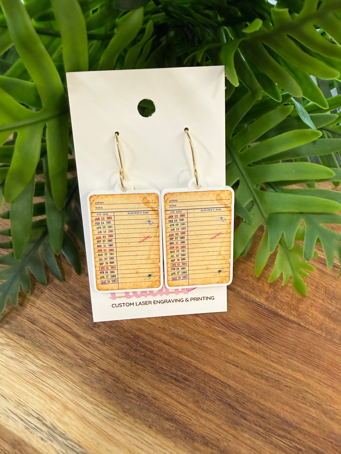 Vintage Library Card Earrings | Librarian Gift | Book Lover