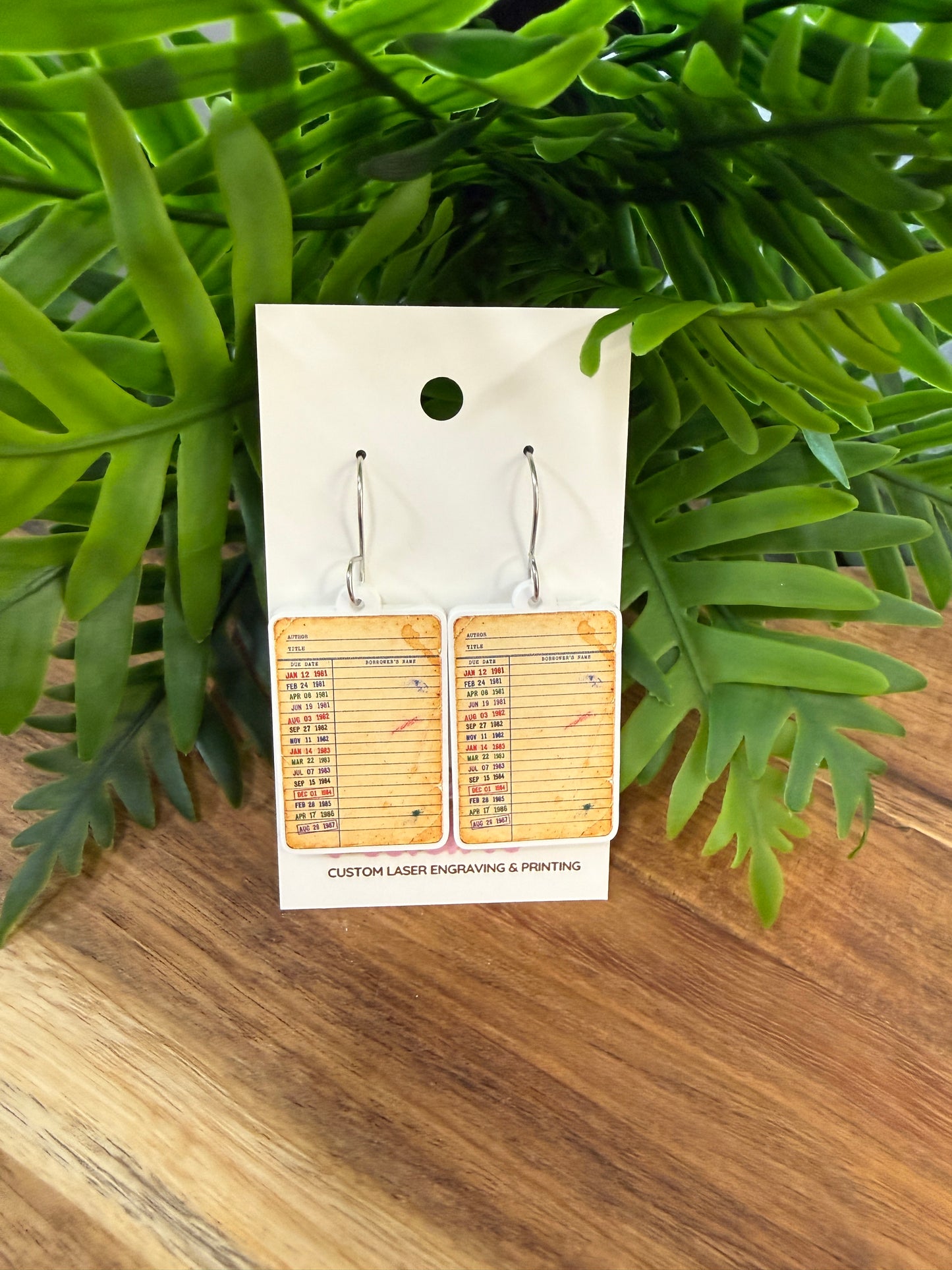 Vintage Library Card Earrings | Librarian Gift | Book Lover