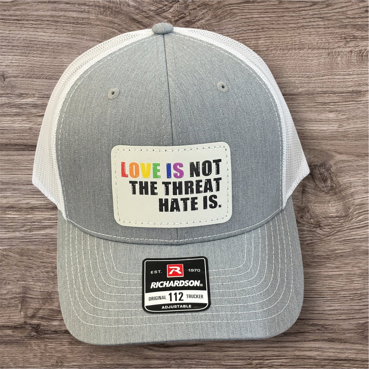UV Printed Love Is Not The Threat Pride Richardson 112 Men's Hat