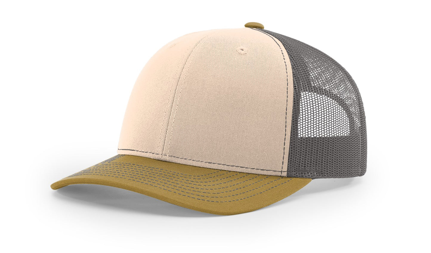 UV Printed Patriotic Buck Flag Men's Richardson 112 Trucker Hat