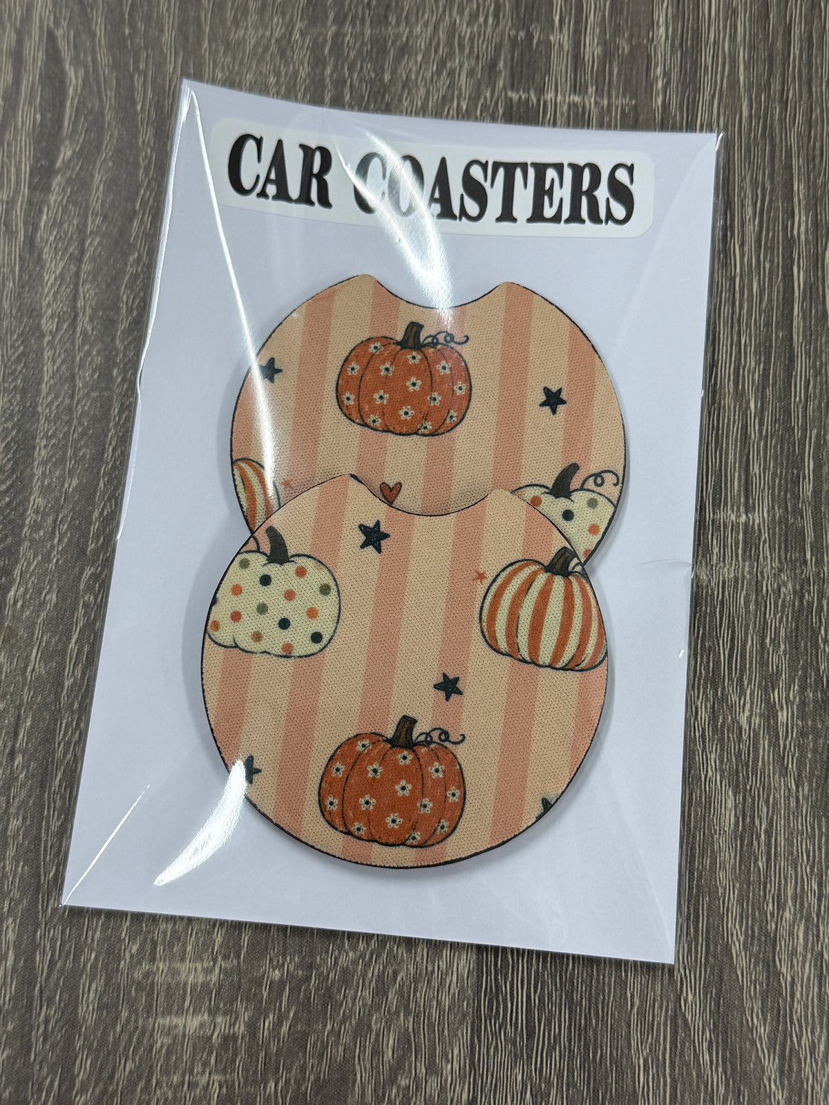 Pumpkin Car Coasters – Set of 2