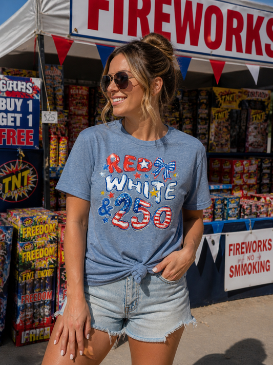 Red, White & 250 Tee