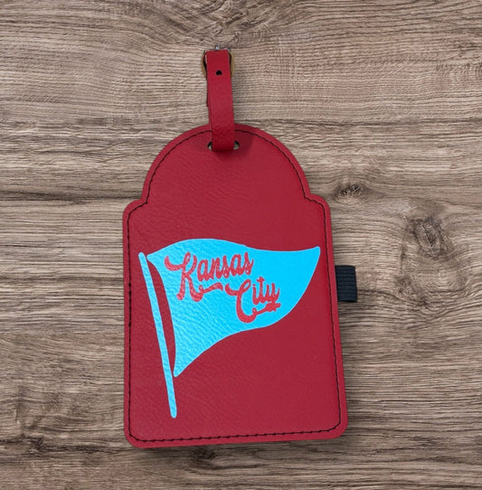 UV Printed Teal Kansas City Pennant Golf Bag Tag