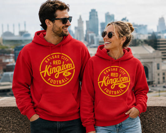 Kansas City Red Kingdom Football Hoodie | KC Football Fan Graphic Hoodie