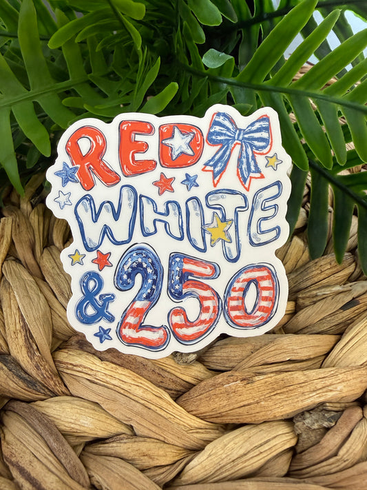 Red, White & 250 Sticker
