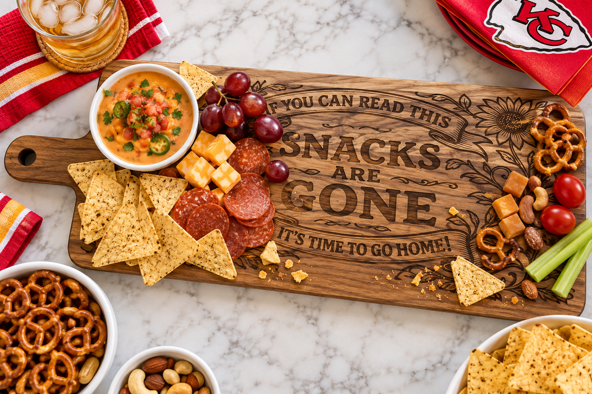 Engraved Snacks are Gone Cutting Board