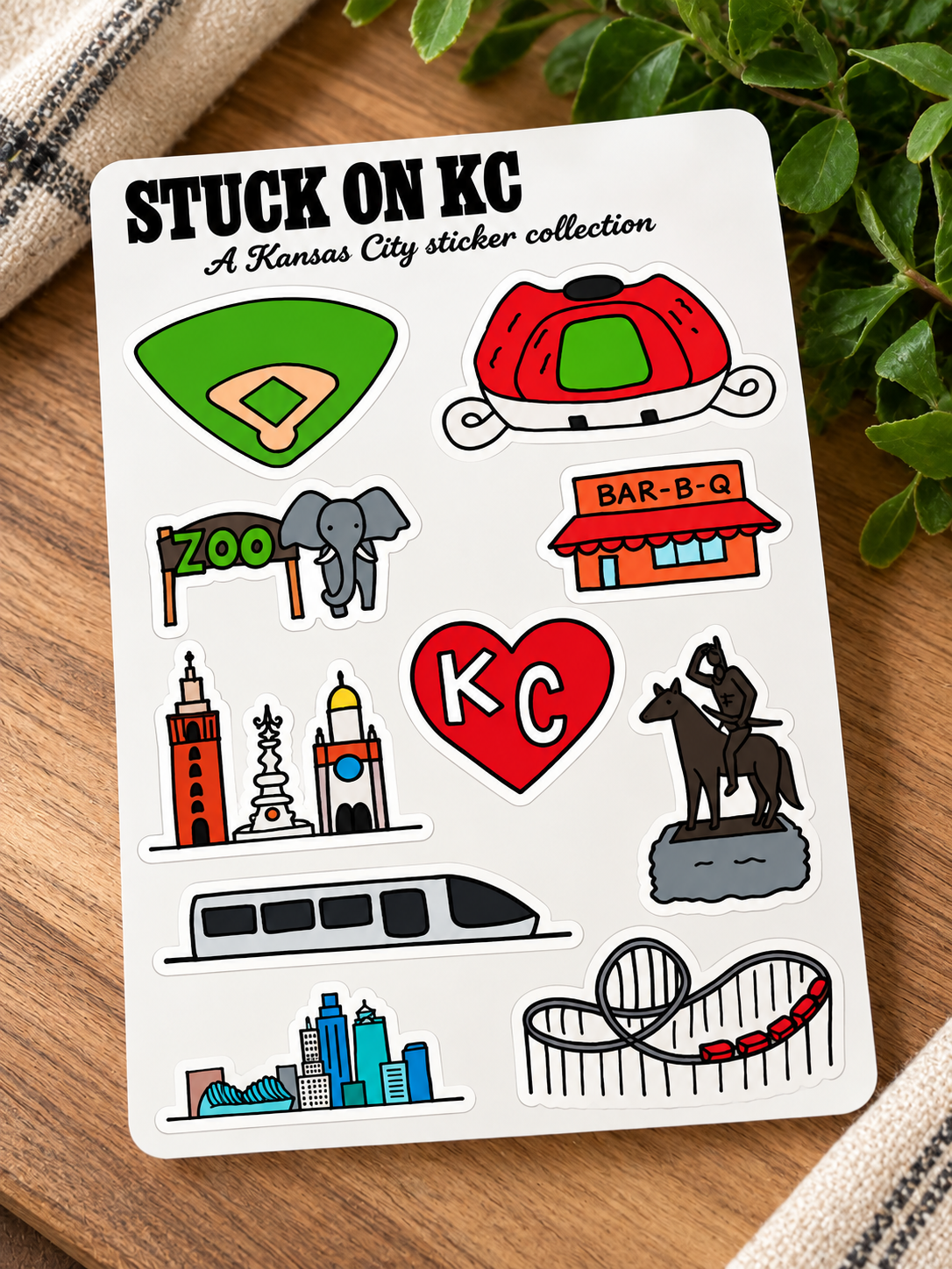 Stuck on KC Sticker Sheet – Kansas City Landmarks