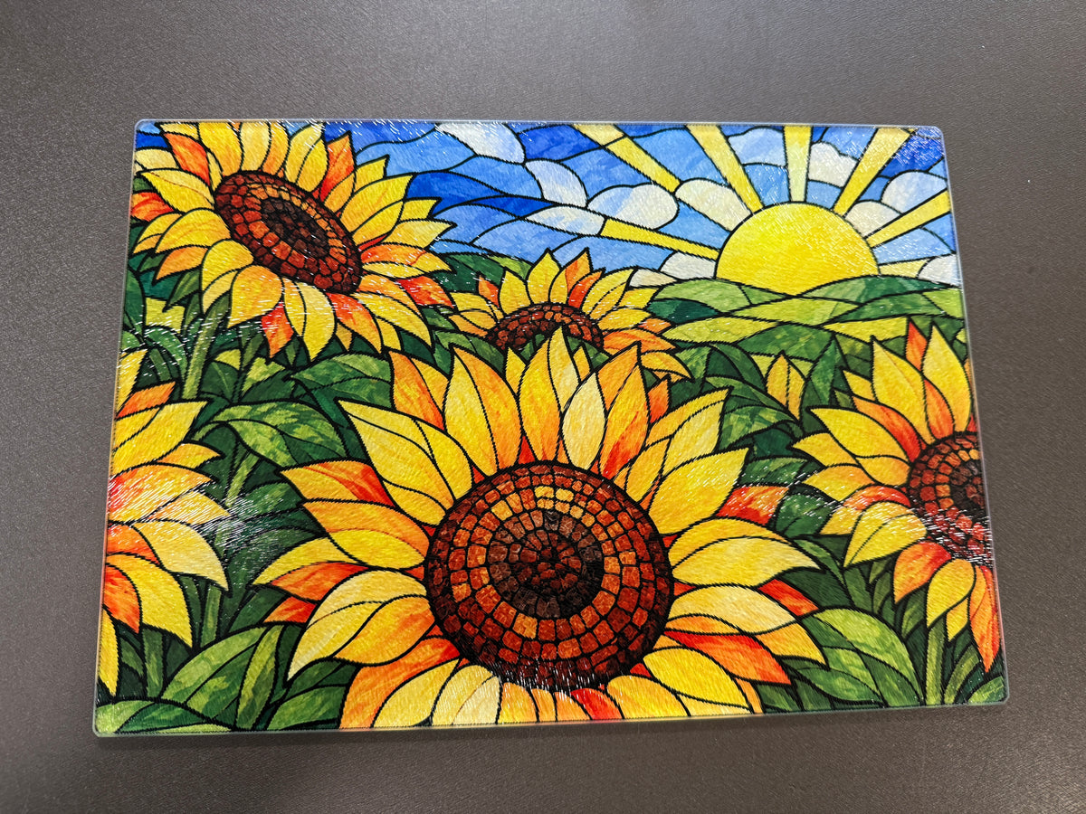 Sunflower Glass Cutting Board