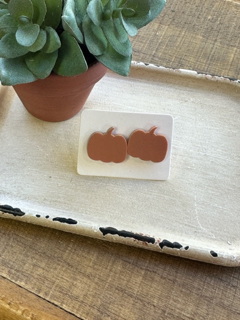Terracotta Pumpkin Studs