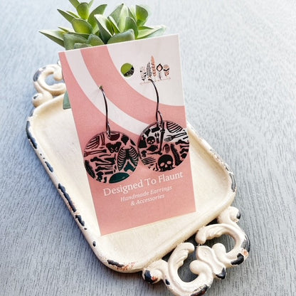 Bones Scattered Print Dangle Earrings