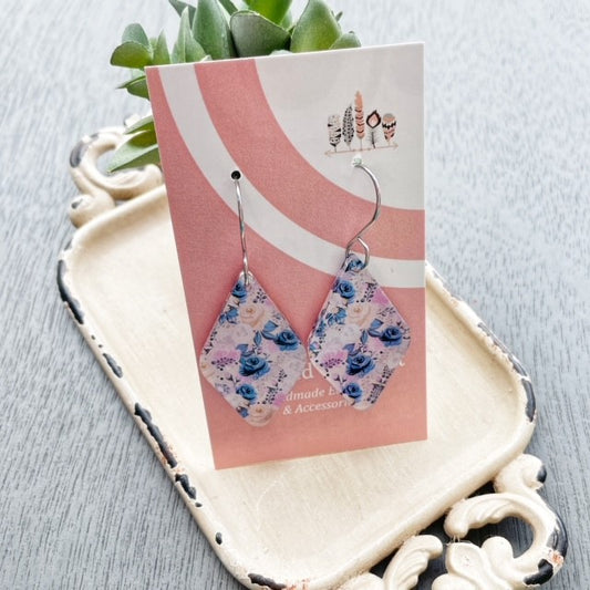 Mid Summer Night Rose Dangle Earrings