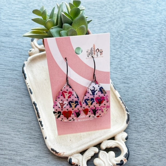 Sign Language ILY Scattered Print Dangle Earrings