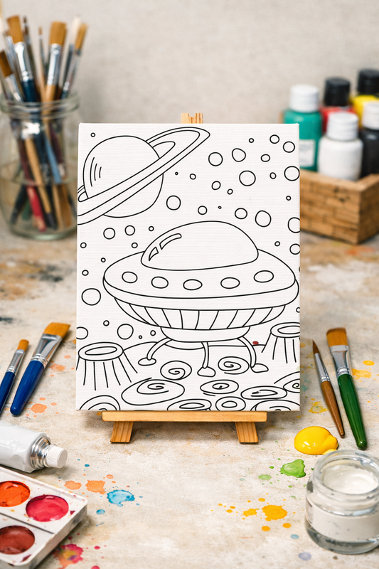 Paint-Your-Own Canvas – UFO Space Adventure
