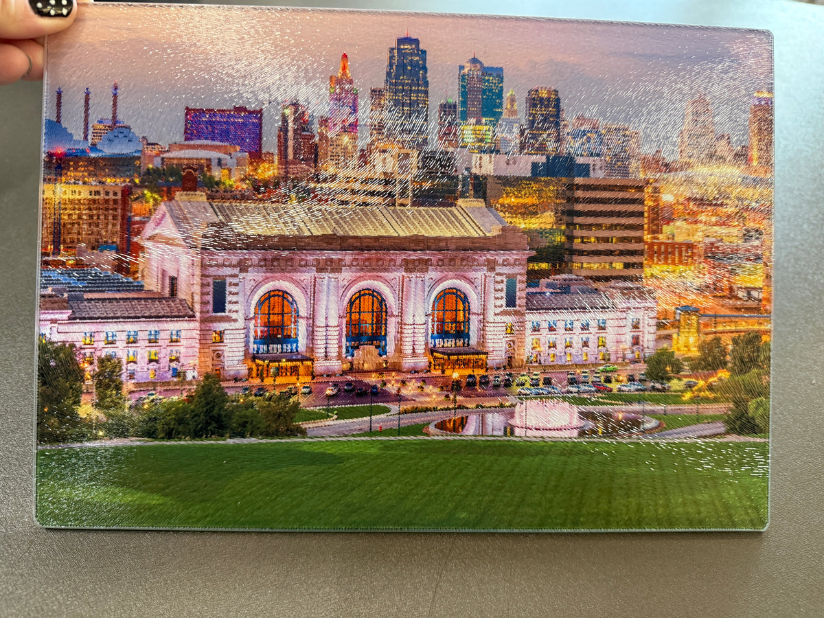 Kansas City Union Station Glass Cutting Board