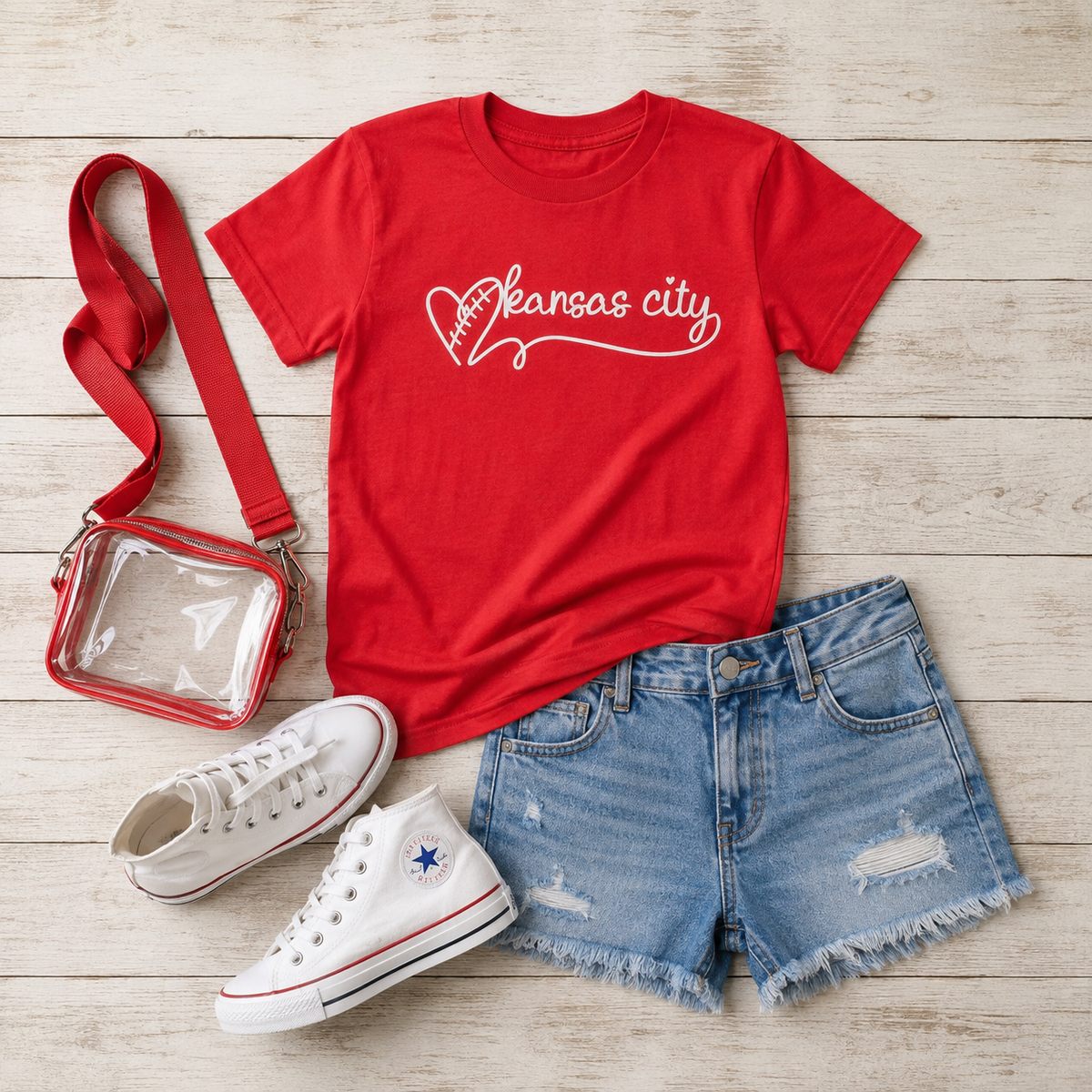 Kansas City Football Youth / Toddler Tee | Kansas City Heart Tee